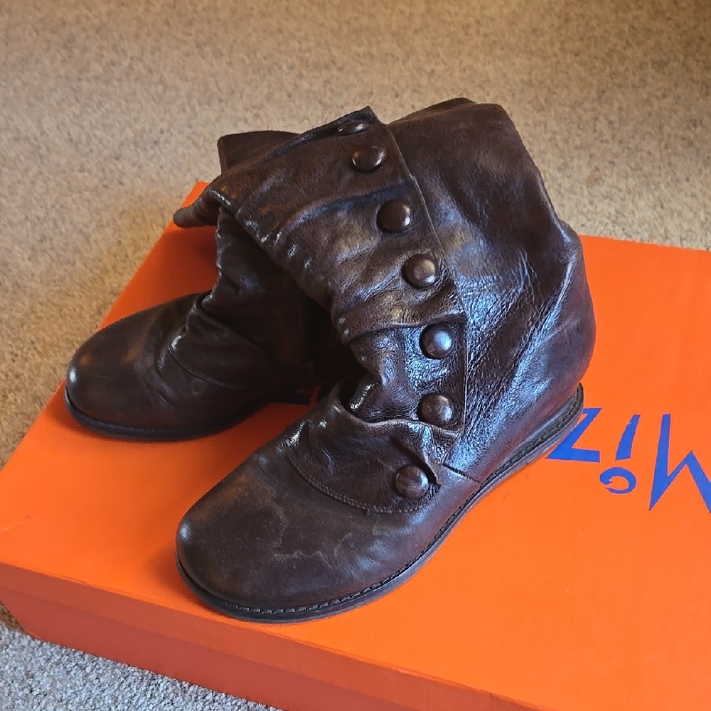 Miz Mooz Chocolate Buttoned Tall Boots